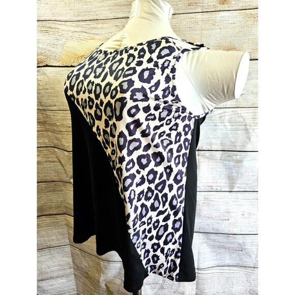 Boture Curve Sleeveless Leopard Animal Print Flowy Top (3XL) - Picture 3 of 9